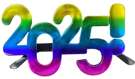 Generisch Neujahrsbrille 2025 Partybrillen Silvester Neujahr Partybrillen Fotoautomat Requisiten Frohes Neues Jahr Zahlenbrille Für Neujahr Parties Deko Geburtstag Zubehör, 4 Stück