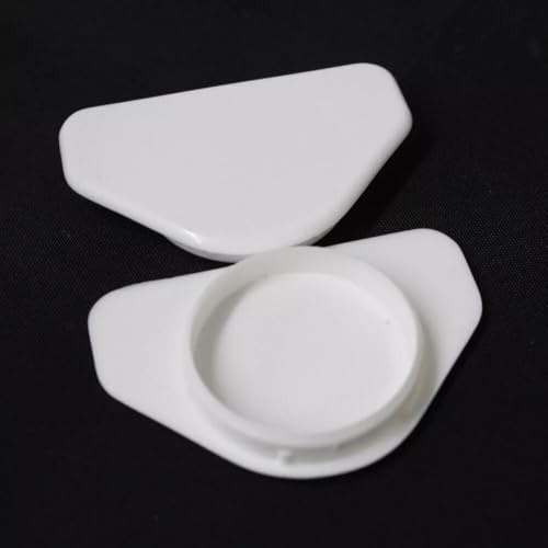 White Winged Hinge Hole Cover Caps 35mm - Kitchen Cabinets/Cupboard Doors (10)