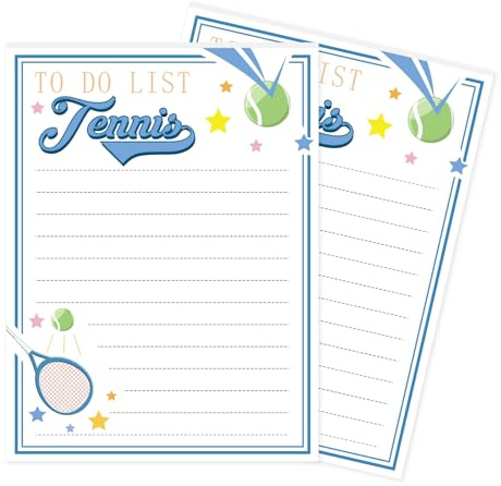 BOXOB 2 Stk Tennis Notizblöcke, 14x10,5cm to Do Liste Notizblock Jeweils für 50 Seiten Lustige Tennisgeschenke Süße Notizblöcke Süße Notizblöcke Lustige Arbeitsnotizblöcke für Tennisliebhaber