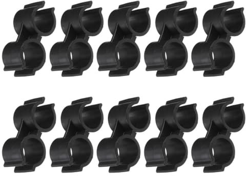 WESIEVYA Double Pole Clip Plastic Pipe Clamp Connector, 25mm Inner Diameter Broom and Dustpan Handle Fixing Kit, 10pcs Cleaning Tool Connection Set for Household Mopping Accessories