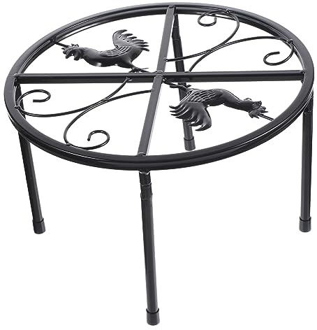 Mikikit Soporte Redondo para Macetas de Metal Estante de Hierro para Plantas de Interior Soporte de Hierro para Macetas Decoración del Hogar