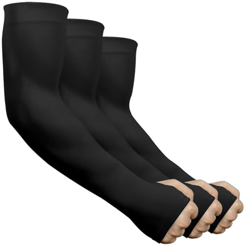 beister UV-Sonnenschutz Arm Sleeves UPF 50+, Daumenloch Kühlend 3/6 Paar | Blockiert 99% UV, Kühlt Haut Um 5°C & Leitet Schweiß ab. Elastisch, Mit Rutschfestem Band. Für Sport, Gaming & Alltag.