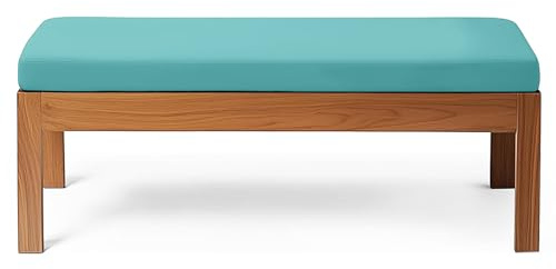 RZYW 5CM Dicke Sitzkissen Outdoor, Bankauflage Bankkissen Wasserfest, Rutschfestes Waschbare Sitzpolster Sitzauflage Bank, Stuhlkissen Bankpolster für Gartenbank, Fensterbank,Sky Blue,90X40X5cm