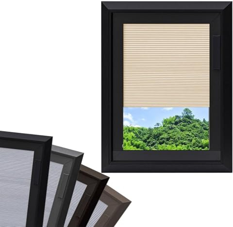 XILYZMO Magnetic Control Dimming Vertical Pleated Blinds, Cordless 5mmSingle Glass Glass Door Blinds, Light Filtering Pleated Shade For Home Office Kylight