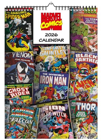 Grupo Erik Calendario 2026 pared grande Marvel - Almanaque pared 2026 : Planificador mensual A3 : Con Ilustraciones a todo Color y Fácil de colgar