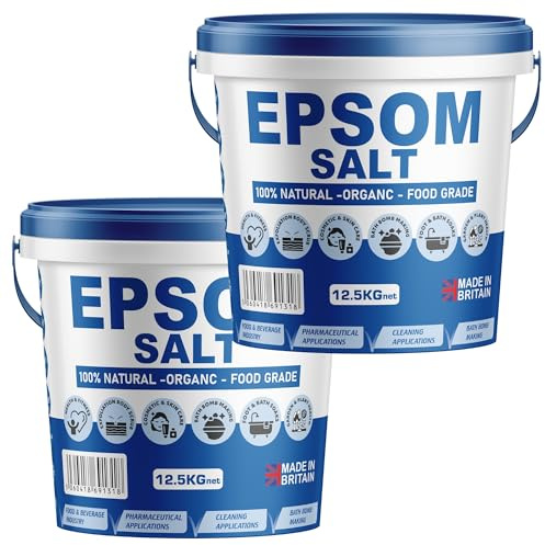 Unscented Epsom Bath Salts 25kg | 100% Natural Magnesium Sulphate Crystals | Essential Oil Infused Bath & Foot Soak | Relaxing Mineral Salts for Sleep, Stress Relief & Muscle Recovery