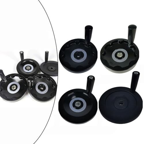 Hand Wheel for Milling Machine Lathe, 155mm Revolving Handle with 16mm Bore, Plastic/Aluminum Alloy Inside Ripple Wheel Compatible with Grinding Machines and(A)