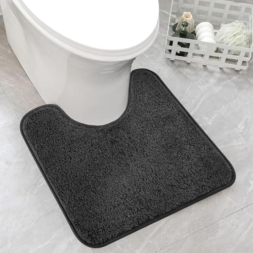 1Pcs Toilet Mat, Toilet Mats Pedestal Only, Non-Slip u-Shaped Pedestal Mat For Toilet, Soft Non Slip Absorbent, Ideal For Daily Use With Quick Drying Feature, Thick Toilet Mats For Bathroom Toilet