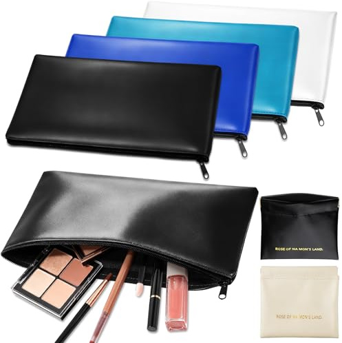 mawmuaw Banktaschen aus Kunstleder 6 Stk Geldtasche für A5 Dokumente Geldmappe 28×16cm und 12×11cm Geldtaschen Banktasche Leder PU Geldmappen mit Reißverschluss für Business Schule Haushalt