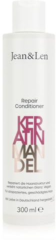 Jean & Len Conditioner Repair Keratin & Mandel, vegan, 300 ml | für strukturgeschädigtes Haar, bändigt Frizz und verleiht Glanz, Haarconditioner mit pflanzlichem Keratin, ohne Parabene