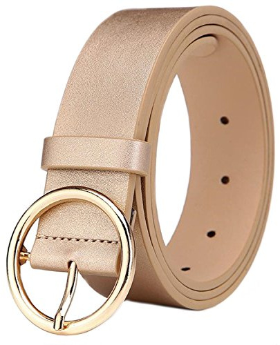 MESHIKAIER 41 * 1.3 Zoll Damen mode PU Leder Gürtel Taillengürtel Hüftgürtel Casual Waist Belt mit Metallisch Schnalle