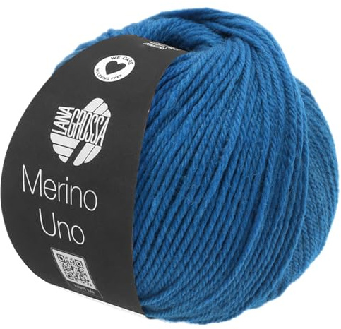 LANA GROSSA Merino Uno | Klassische Merinowolle mit Superwash-Ausrüstung | Handstrickgarn aus 100% Schurwolle (Merino) | 50g Wolle zum Stricken & Häkeln | 125m Garn FB24