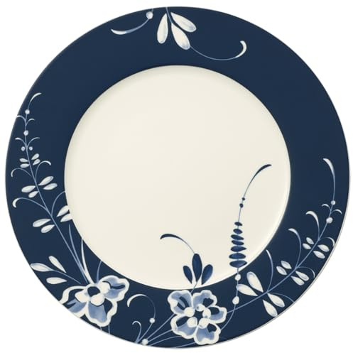 Villeroy und Boch Vieux Luxembourg Brindille Platzteller, 30 cm, Premium Porzellan, Weiß/Blau