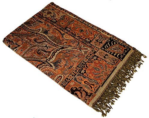 Lorenzo Cana Decke Jacquard gewebt Wolldecke Baumwolldecke Baumwolle mit feinster Wolle vom Merino - Lamm Wohndecke Decke Lammwolle Paisley Sofadecke 140 cm x 200 cm 96263