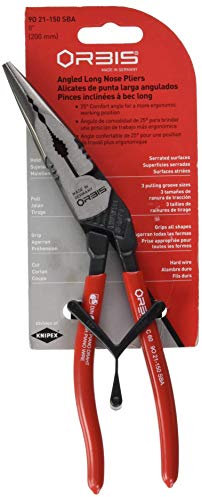 KNIPEX Tools - Angled Long Nose Pliers (9O21-150SBA)
