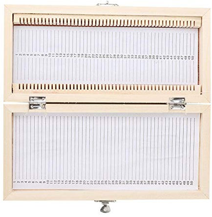 Aufbewahrungsbox für Biologie-Objektträger, 50 Stück Mikroskop-Objektträger-Box Hölzern Aufbewahrungsbox für Biologie aus Glas