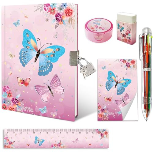 Secret Diary with Lock, 6pc Teenage Stationary for Girls Birthday Presents
