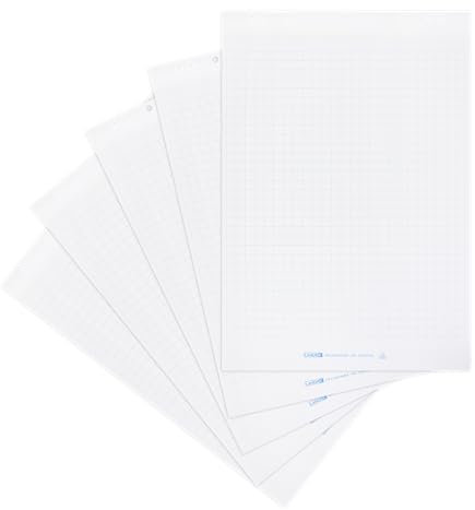 Landré Flipchart Papier, kariert, 20 Blatt je Block, 6 fach Lochung, 5 Stück