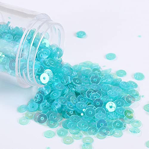 2-6mm Transparente Flache Runde Pailletten Paillettes Nähen Brautkleid Zubehör,Nail Arts,Frauen Kleidungsstücke DIY Nähmaterial-AB Trans L Blau,2mm 4000pcs 10g