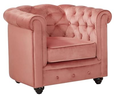 Vente-unique-Poltrona CHESTERFIELD in velluto Rosa cipria