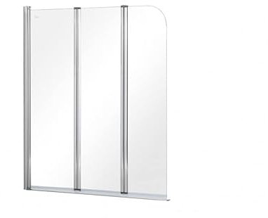 VBChome Faltwand Duschwand 120 x 140cm Chrom Duschabtrennung Spritzschutz Badewannenaufsatz Faltwand für Badewanne Modern Hoche Qualität