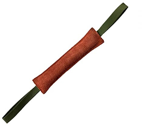DONGKER Beisswurst für Hunde, Leder Hund Zerrspielzeug, 20/30/40 cm Längen, Hundespielzeug mit Nylon Handschlaufe zum Training, Tauziehen und Zerrspiele