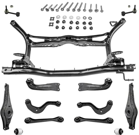 1x Achsträger Querlenker Satz Buchsen Schrauben Koppelstange Hinterachse für Audi A3 Q3 TT für Seat Altea Leon Toledo III