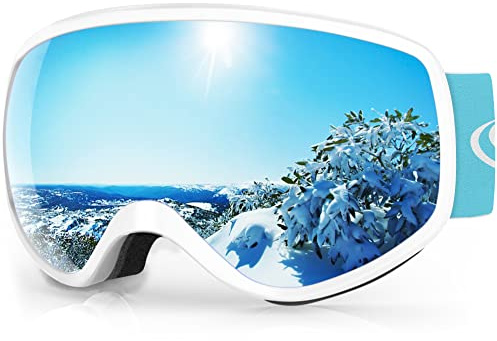 Findway Skidmask för barn 3 till 8 år - Masuqe Skidglasögon för barn för pojkar och flickor med anti-dimma kompatibel med skidhjälm för snowboard sport (rosa lins (VLT 41%))