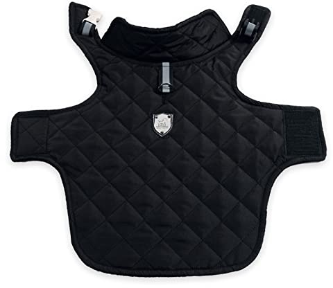 IZOCOOL - Hundemantel, Wind- und Wasserabweisend, Halsschutz, Sportbekleidung für S-M-L-XL-XXL große Hunde. (Schwarz, XL)