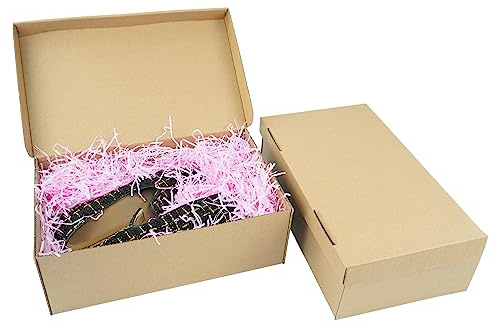 STRBOXONG Cardboard Shoe Boxes with Lid, 11.81x7.08x3.94, Multi-Purpose Storage Box for Home Office Organization Containers, Foldable Cardboard Carton, Gift Parcel (Pack of 5)
