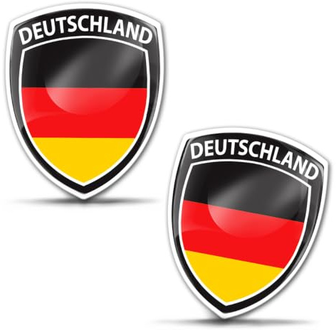 SkinoEu Auto Flagge Aufkleber Moto 3D Gel Emblem Domed Badge 2er Set F 131
