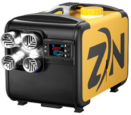 FVTVHEV Calentador de Aire Diesel 5000W, Calentador de Vehículos Diesel 12V/24V, Calefacción Estacionaria Diesel Portátil con Monitor LCD para Camión Autobus Barco RV con Mando a Distancia