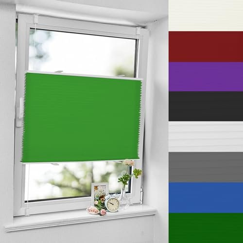 Store Plissé 70 x 120 cm Thermique Volet Roulant Protection Contre Les Regards indiscrets Montage Simple et Rapide Matériel de Fixation Inclus pour Fenêtre, Vert