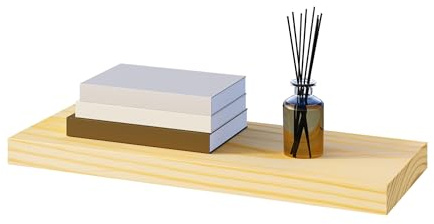eSituro Wandregal Holz, Regal Wand, Hängeregal, Schweberegal, Regalbrett 50x19x3,5 cm, Wand Regal, für Küche Wohnzimmer Schlafzimmer, Wandboard mit unsichtbarer Halterung, Holzoptik