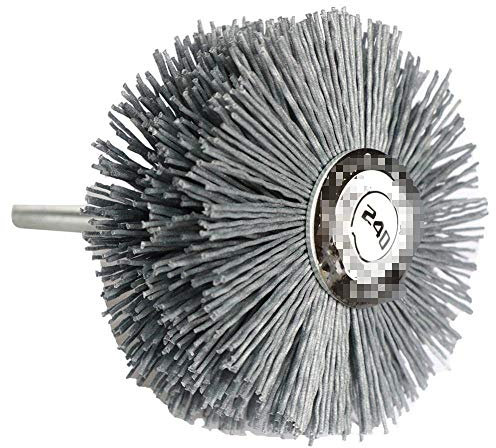 BomDog Roue de Polissage, Brosse Métallique Pour Perceuse, Brosse Métallique de Forage, Perceuse de 80 Mm, Meule En Fil de Nylon Abrasif, Brosse de Polissage À Poils Radiaux/A/240 2Pcs