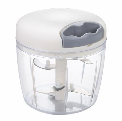 Cortador de verdura﻿, Blanco 900ML 5 blade trituradora múltiple y cortadora de verduras, picadora manual﻿ para cortar a la velocidad del rayo cebollas, carne, ajo y otras verduras (Blanco, 900ML)