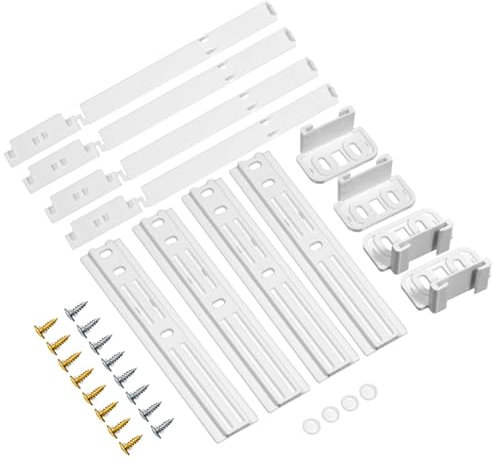 Pack of 4 Universal Integrated Fridge Door Sliders Mounting Easy Installation - Universal Integrated Fridge Door Slider Kit with Brackets, and Clips