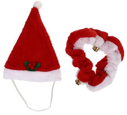 BESPORTBLE 1satz Xmas Haustier Outfit Teilig Niedliche Weihnachtsmütze Halskrause Für Hunde Und Katzen Tragbar Komfortabel Für Festlichkeiten Und Fotoshootings