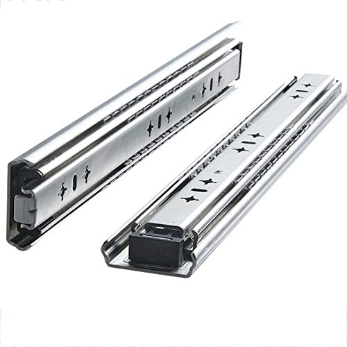 Coppia di guide per cassetti in acciaio inox resistenti, 40 cm, con opzione di blocco