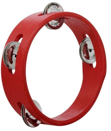 Metallglocken Handtrommel mit ergonomischem Griff, 15,2 cm, einreihig, Tamburin, rund, musikalisches Tamburin