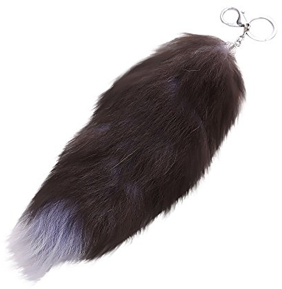 Generic Therian Tail Fuchsschwanz Anhänger 40cm Extra Groß Braun Kunstpelz Tierschwanz Schlüsselanhänger Tasche Dekoration für Unisex-Erwachsene