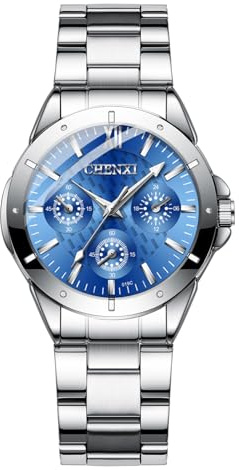 JewelryWe Orologio al Quarzo da Polso da Donna: Orologio Quadrantini con Zircone Senza Numero Cinturino in Acciaio Inossidabile Idee Regalo
