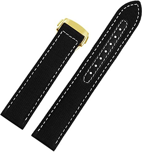KLVN Uhrenarmband für Omega 300 Stoff Leder Aqua Terra 150 Cupuncture Needle Captain Gewebtes Nylon-Leinen-Uhrenarmband 19 mm 20 mm 21 mm 2 mm Uhrenarmbänder, 21 mm, Achat