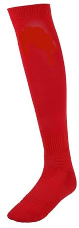 LXRHLIKG Fechtsocken, Unisex Schutz-fechtstrümpfe für Männer und Frauen, Atmungsaktive Fechtsportsocken aus Langfaseriger Baumwolle, Fecht-kniestrümpfe für Degen, Säbel Und Florett(Red,M)