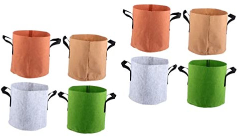 Yardwe 2 Sätze Farbige Pflanztaschen Gartentöpfe Netz Intelligenter Pflanzer Sämlingstablett Pflanzenaufzucht Aufbwahrungs-Box Outdoor-pflanzsack Pflanzenwachstumsbeutel Vlies 4 Stück * 2