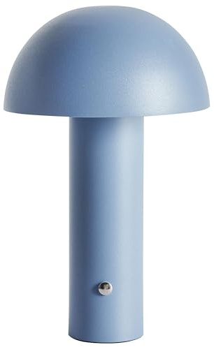 Beliani Tischlampe LED Metall blau Dimmfunktion wiederaufladbar kabellos Pilzform Bojo