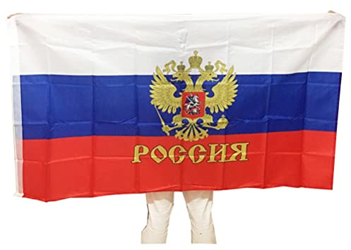 Gonetre Russland Nationalflagge Polyester Banner B¨¹ro Aktivit?t Festival Wohnkultur Russland Country Flag 90 * 150 cm