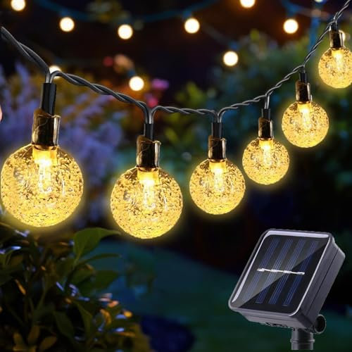 Vynitho Solar Garden Lights 7M 50LEDs Outdoor String Lights Waterproof 8 Modes Fairy Lights Solar Powered Crystal Ball Indoor/Outdoor Decoration Light for Garden, Patio, Lawn, Yard, Camping, Wedding