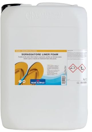Piscina Semplice, Sgrassatore Liner Foam,Concentrato,Dissolve Calcare e Sporco,Forte Detergente ad Azione Disincrostante per pulizia piscina, Formato da 25 kg