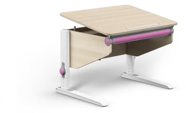 Moll Winner CP Classic Ahorn-Weiß | Kinderschreibtisch höhenverstellbar | mitwachsend & ergonomisch mit neigbarer Tischplatte & gerundeten Ecken | Schreibtisch ideal für Schulkinder | Made in Germany